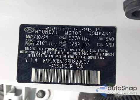 2024 Hyundai Venue Limited from USA, damaged, VIN KMHRC8A32RU329967